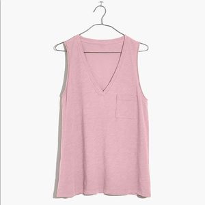 Madewell classic v neck tank with pocket, size xxs
